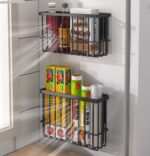 EigPluy Adhesive cabinet-door storage baskets – Black – 3 kg - Image 3