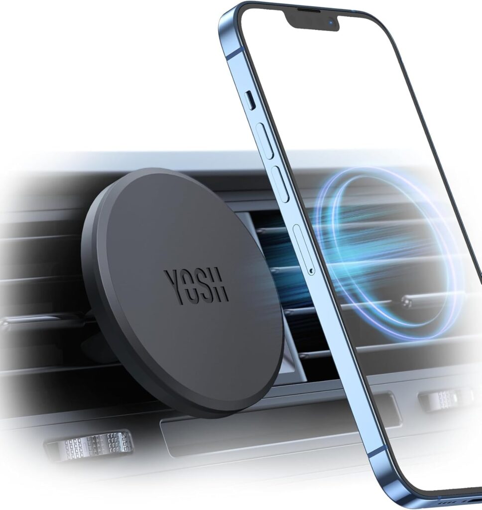 YOSH for MagSafe Car Mount Magnetic Car Phone Holder Air Vent for iPhone – ZA-KGHH-N5B5 – Black