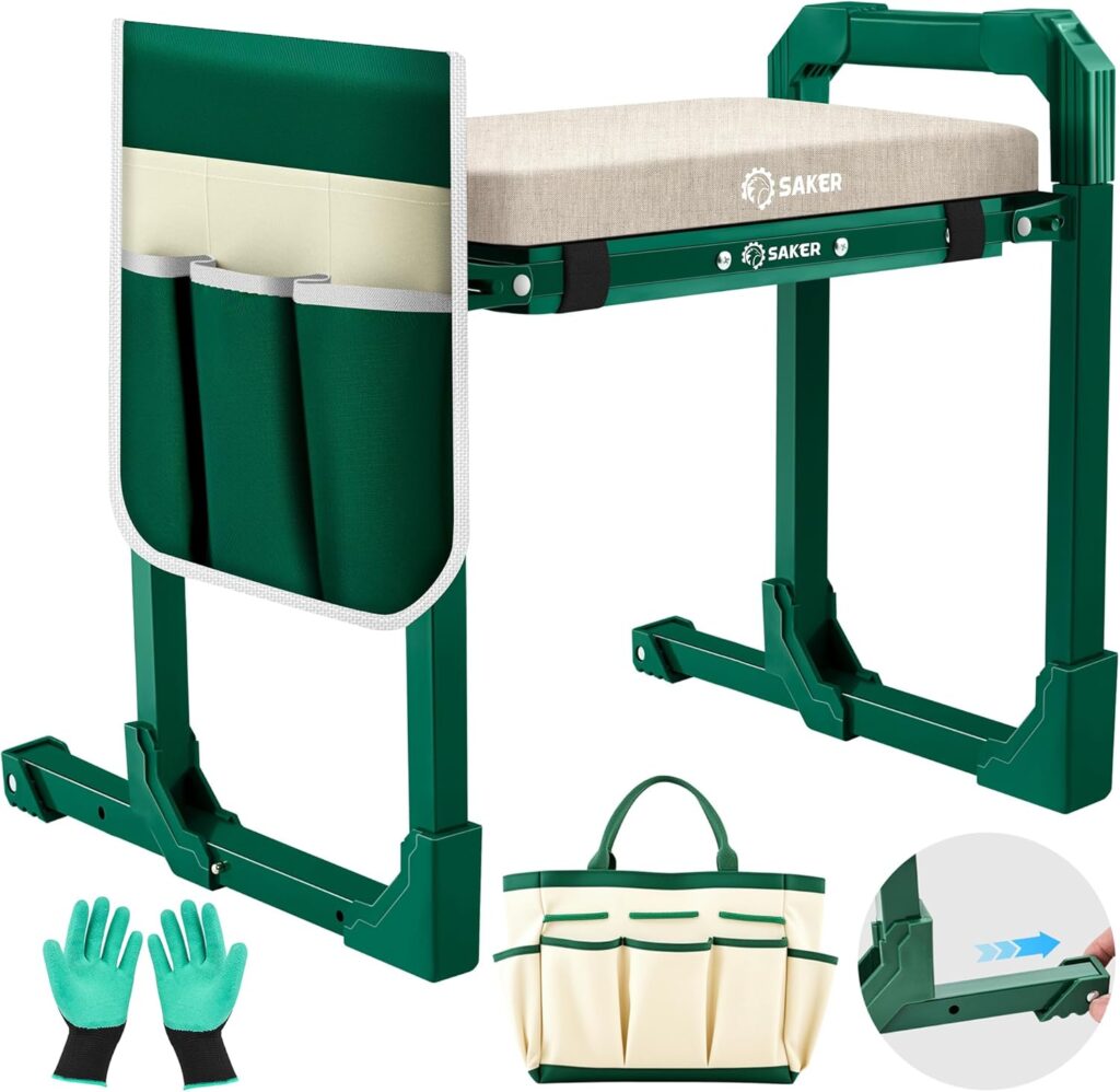 Folding garden kneeler and seat – Luxury version – Green