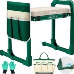 Folding garden kneeler and seat – Luxury version – Green