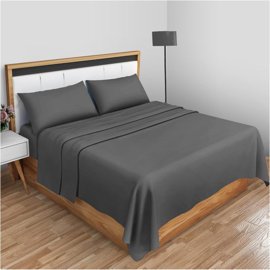Flat bed sheet – Double – Charcoal