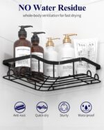 Kitsure Corner-mounted shower shelves – Black - Image 7