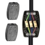 Three-core flex cable junction boxes – Black – 2-pack