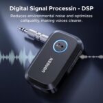 UGREEN Bluetooth 6.0 Aux Receiver for Car – Aux Bluetooth Adapter Auto – Black - Image 2