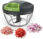 Ibergrif pull-cord manual food chopper – 500ml Black