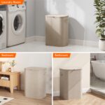Lifewit Lidded fabric laundry hamper – 85L – Beige - Image 8