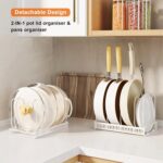 MENGCOOL Expandable pan and lid rack – White - Image 2