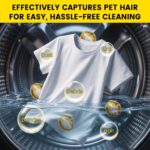 Litigers Reusable laundry lint-catcher balls – Yellow and White – 12-pack - Image 6