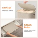 Lifewit Lidded fabric laundry hamper – 85L – Beige - Image 6