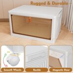 TidyTrove Wheeled four-tier folding storage bins – Beige - Image 4