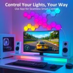 Modular RGB hexagonal light panels – Hexagon Lights – Standard 8 pieces – Multiple Colours - Image 6