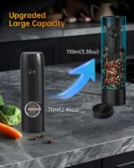 CIRCLE JOY Rechargeable empty spice-mill set – Black Set Charging Base – 110 ml - Image 5