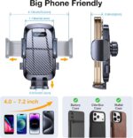 Romuto Suction Car Phone Holder for Vent, Windscreen and Dashboard – deep black - Image 9