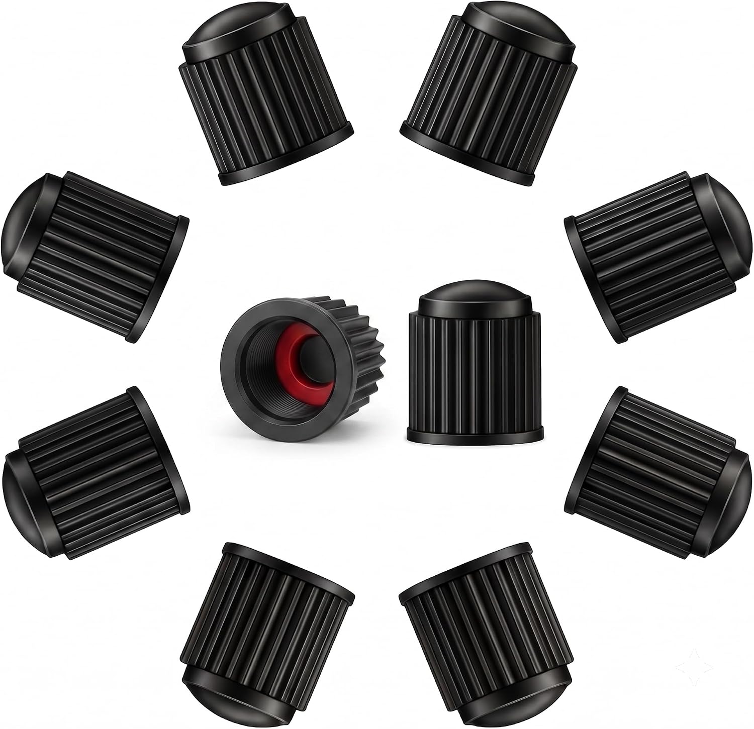 ZYOC Tyre Dust Valve Caps with O-Seal Ring, 10 pcs ZYOC Tyre Dust Valve Caps with O-Seal Ring, 10 pcs - Image 1