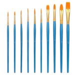 Amazon Basics Paint Brush Set, PBT Paint Brushes with Wood Handle – 6.9 to 7.7 inch – Blue - Image 7
