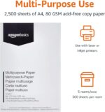 Amazon Basics A4 80gsm copy paper, 2,500 sheets – White - Image 2