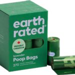 Earth Rated Dog Poo Bags, Guaranteed Leak Proof and Extra Thick Waste Bag Refill Rolls For Dogs, Lavender Scented, 270 Count – 4.3 litres – 270-pack