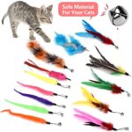 Bojafa Cat Toys for Indoor Cats Adult Interactive Kitten Feather Wand Toys 15Pcs - Image 3