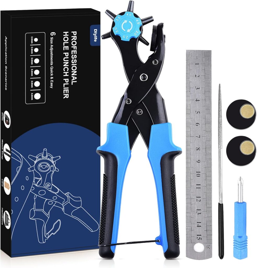 Diyife Revolving leather hole punch – Blue