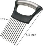 MEETOZ Onion slicing guide holder – Black, Silver - Image 2