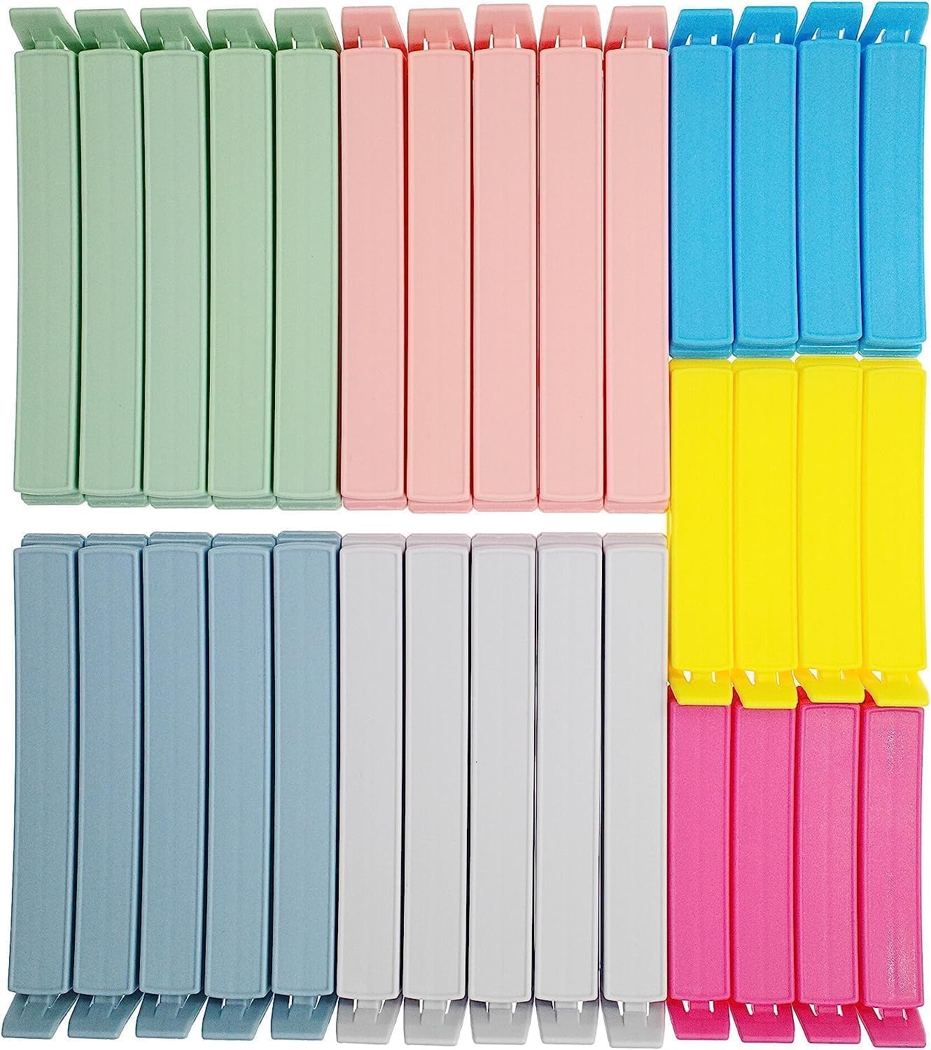Yarall 32 PCS Food Bag Clips for Food Storage & Freezer, Curved‑Design Plastic Food Clips for Kitchen & Home Use, 2 Sizes (11cm x 20, 7.8cm x 12) – 32pcs(11cmx20, 7.8cmx12) Yarall 32 PCS Food Bag Clips for Food Storage & Freezer – 32pcs(11cmx20, 7.8cmx12) - Image 1