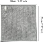 YinQin Woven stainless-steel cleaning cloth – Stainless Steel Cleaning Cloths – 7.87 X 7.87 Inches – Silver - Image 6