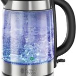 Russell Hobbs Illuminating Glass Kettle, 1.7L, Fast Boil, Black, 21600-10