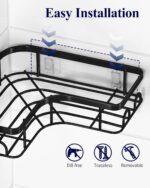 Kitsure Corner-mounted shower shelves – Black - Image 8