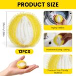 Litigers Reusable laundry lint-catcher balls – Yellow and White – 12-pack - Image 3