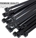 BEEWAY Black Cable Ties, 120 Pack, 3.6 mm, 100/150/200/300 mm Sizes - Image 3
