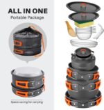 Nested camping cookware and kettle – Black - Image 6