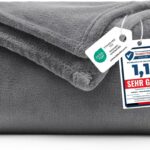 WAVVE Fleece Blanket Sofa Throw Grey 4ft x 5ft - Fluffy Soft Warm Versatile Blanket for Sofa/Couch/Bed Throw/Single Size Gray,130x150 cm