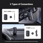 UGREEN Bluetooth 6.0 Aux Receiver for Car – Aux Bluetooth Adapter Auto – Black - Image 6