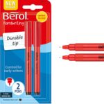 Berol Washable handwriting pens – round shape – Black