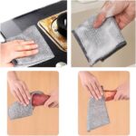 YinQin Woven stainless-steel cleaning cloth – Stainless Steel Cleaning Cloths – 7.87 X 7.87 Inches – Silver - Image 3