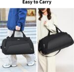Gym duffel with shoe compartment – Black – 40 litres - Image 7
