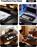 YSAGi Large desk protector mat – 60 x 35 cm – Black - Image 2