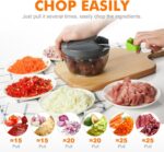 Ibergrif pull-cord manual food chopper – 500ml Black - Image 2