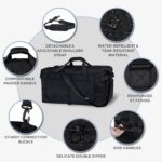 65L Foldable Travel Duffle Bag Waterproof Holdall Luggage Bags – Foldable Holdall Bag 65l – 24.5 x 11.5 x 14 inches – Black - Image 5