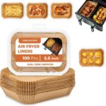 Roe Tenpo Air Fryer Liners, 100Pcs Disposable Baking Parchment Paper