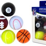 Novelty-pattern golf balls – 1.68 inches – Multicolor – 6-pack