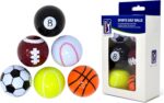 Novelty-pattern golf balls – 1.68 inches – Multicolor – 6-pack