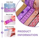 Jeeshvan Glitter washi decorative tape – 2 meters – Multicolor – 20-pack - Image 2
