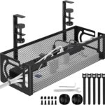 Tivddikun Clamp-on under-desk cable tray – Black