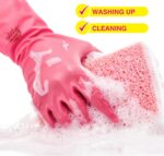 Elbow Grease pink rubber cleaning gloves medium 1 pack - Image 5