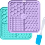 khlerox Licky Mats for Dogs and Cats with suction cups – Purple, Light Blue