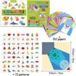 hapray Origami Set for Kids 5-12, 152 Sheets – origami papers 001 – 14*14CM – 152 Paper (72*2Patterns+8Practice) - Image 2