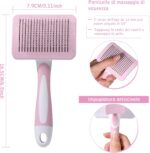 Vinabo Cat Dog Comb Brush, Cat Brush Grooming Comb – Pink - Image 2