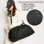 Gym duffel with shoe compartment – Black – 40 litres - Image 5