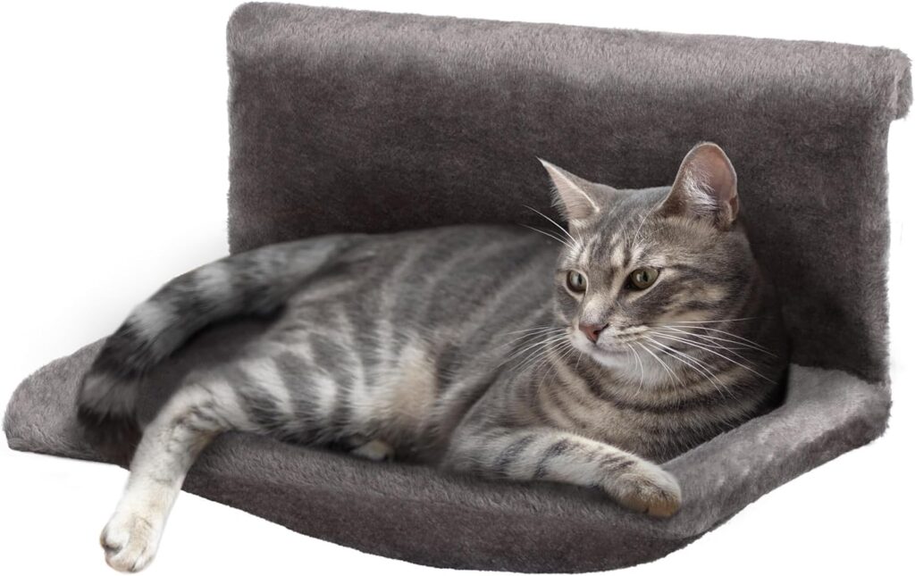 Radiator-mounted pet hammock bed – 46 x 30 x 25 cm (L x W x H) – Grey
